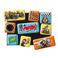 MAGNETSET 9-teilig MOTOmania The Winner Takes It All - Multicolor, Metall (9/7/2cm) - Nostalgic-Art