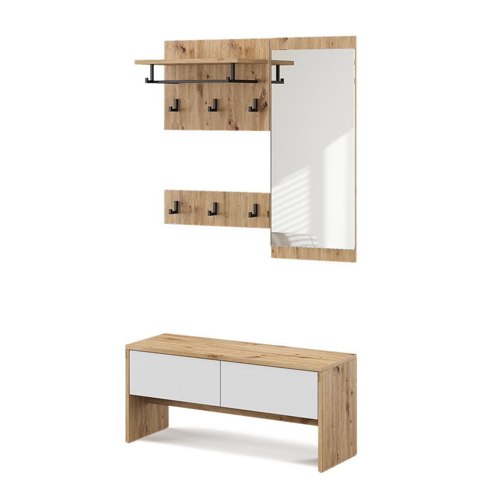 ŠATNÍ SKŘÍŇ Selena Bílá/Artisan - bílá, kompozitní dřevo (90/40/30.1cm) - Vicco