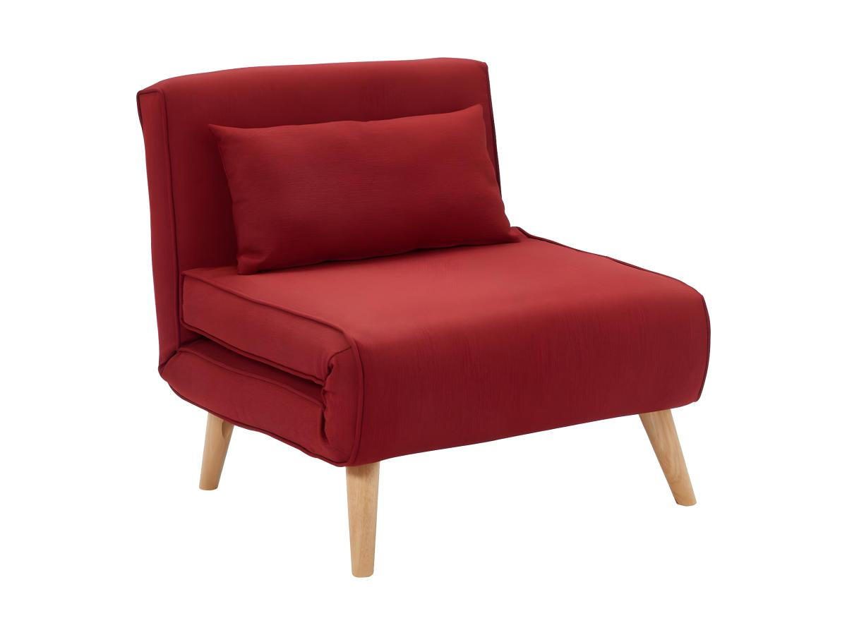 FUTONSESSEL - Stoff - Rot - POSIO - Rot, Textil (78/75/74cm) - Vente-Unique