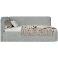JUGENDBETT Fanko Plüsch Grau 90x200 cm - Schwarz/Grau, Kunststoff/Textil (90/200cm) - Selsey