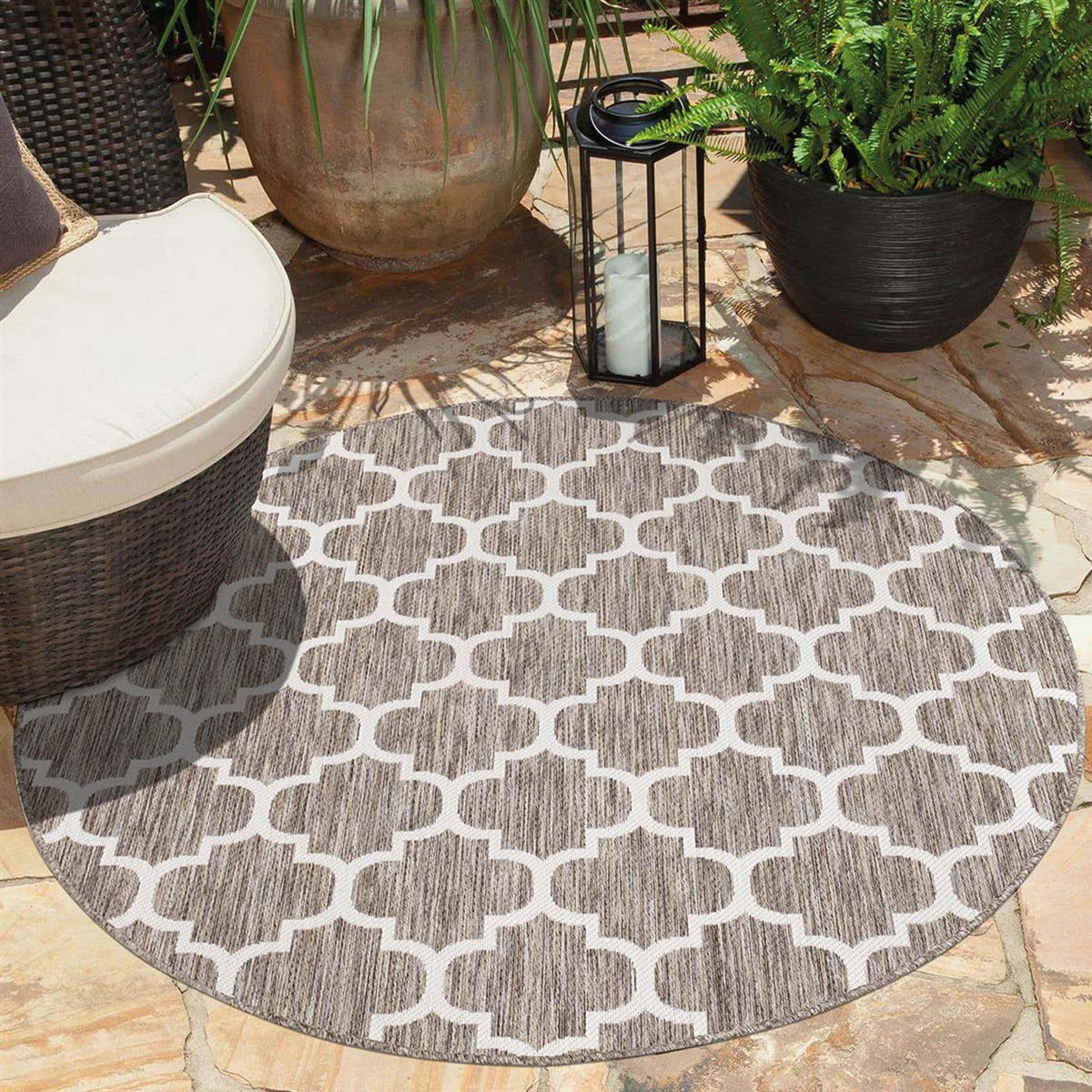 OUTDOOR-TEPPICH Sun 462 Beige 200 cm Rund - Beige, Textil (200/200cm) - carpet city