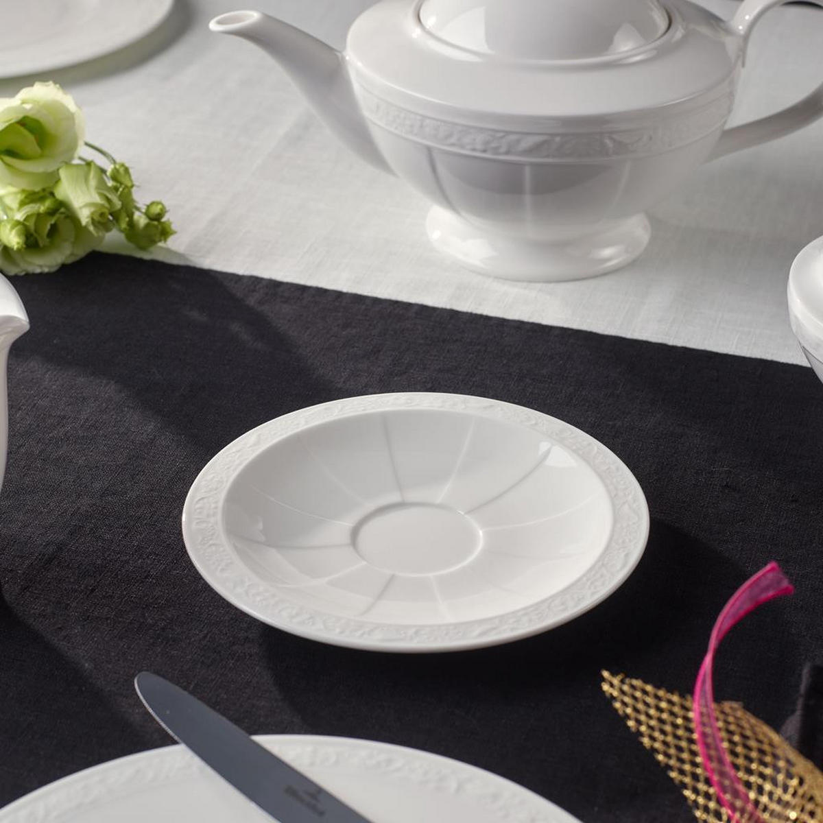 UNTERTASSE White Pearl weiß ø 16 cm - Weiß, Keramik (16cm) - Villeroy & Boch