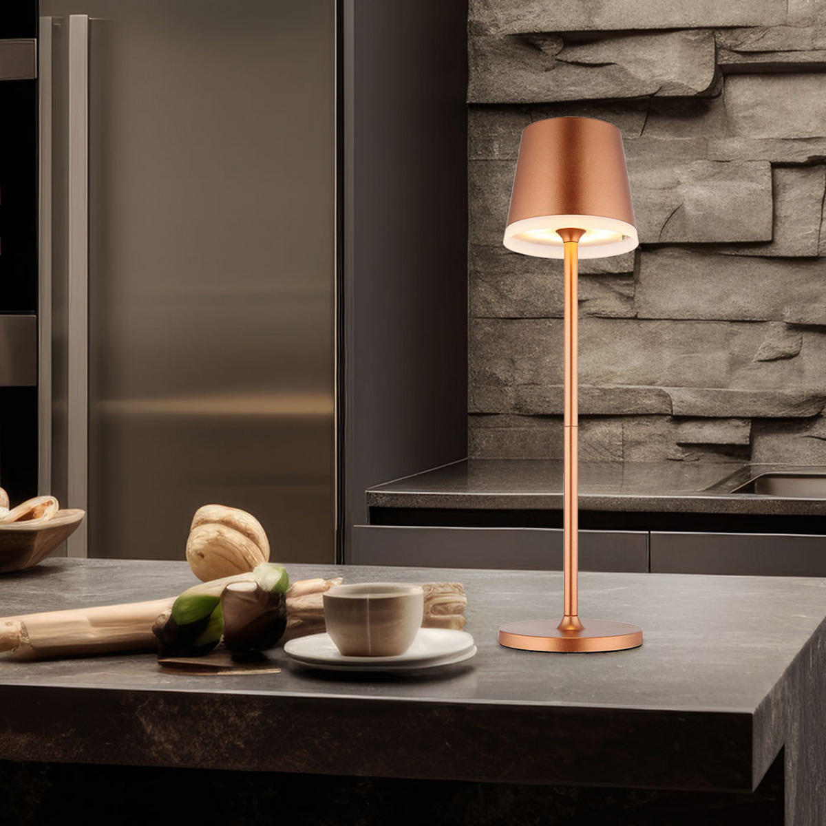 LED AUSSENLEUCHTE Solar Champagner satiniert - Champagner, Metall (11/11/41cm) - Globo Lighting