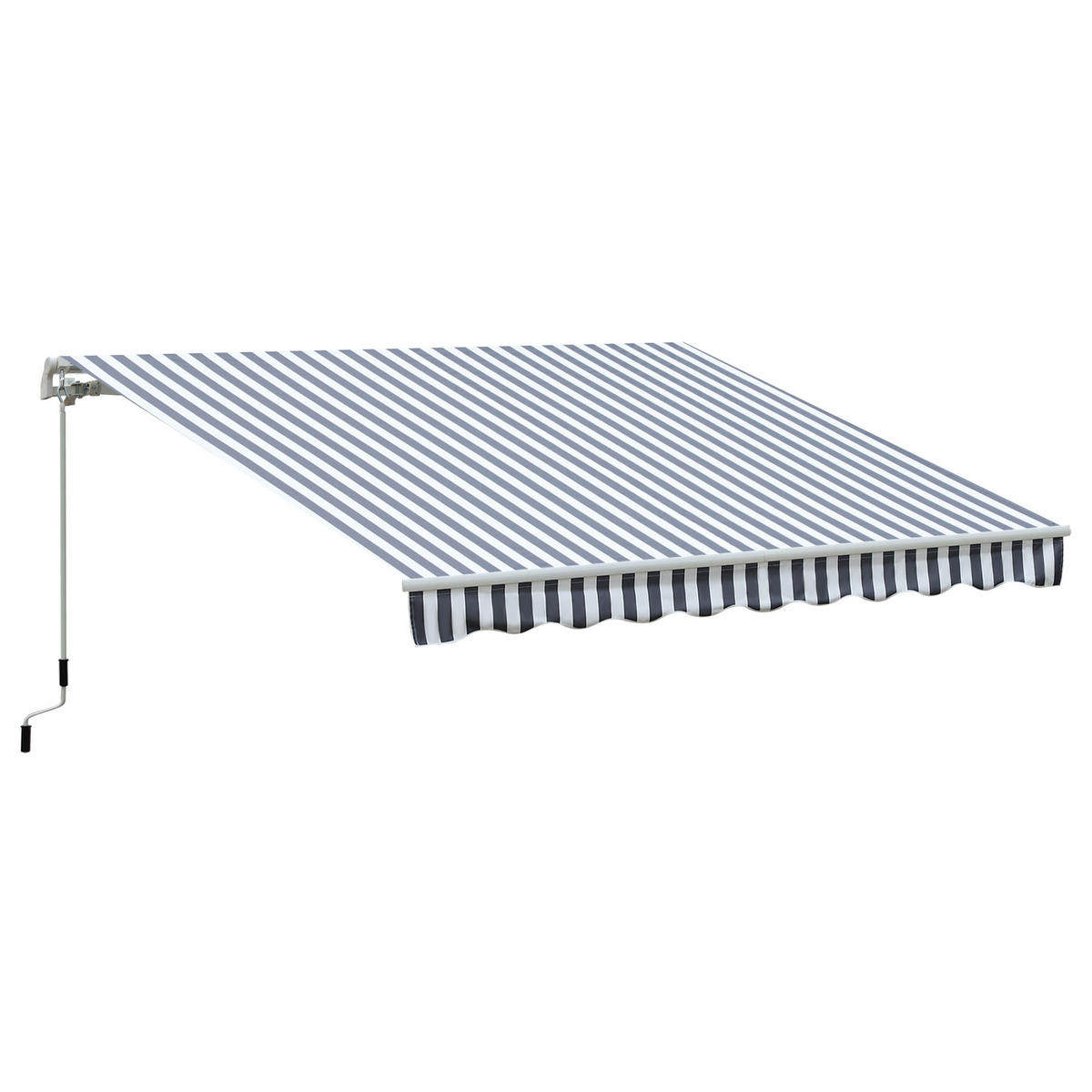 MARKISE, Grau+Weiß, Aluminium, Polyester - Grün, Metall (245/2/295cm) - Outsunny