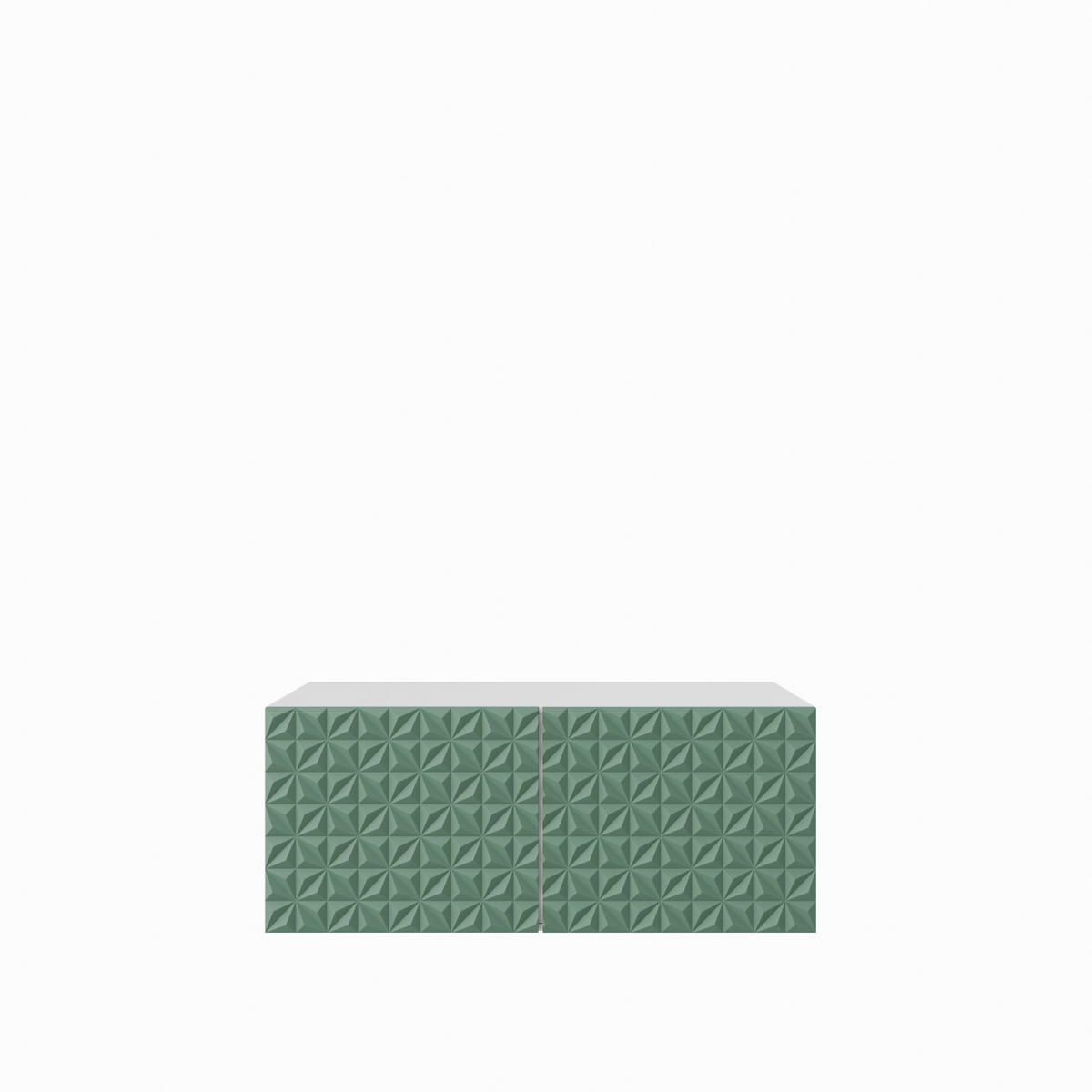 TV-SCHRANK Cali 100 cm, zweitürig, weiß, grün - Weiß/Olivgrün, Kunststoff (100/40/41cm) - Margaret Hadas24