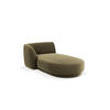 CHAISELONGUE links Miley aus Samt grün - Grün, Textil (90/70/156cm) - Micadoni
