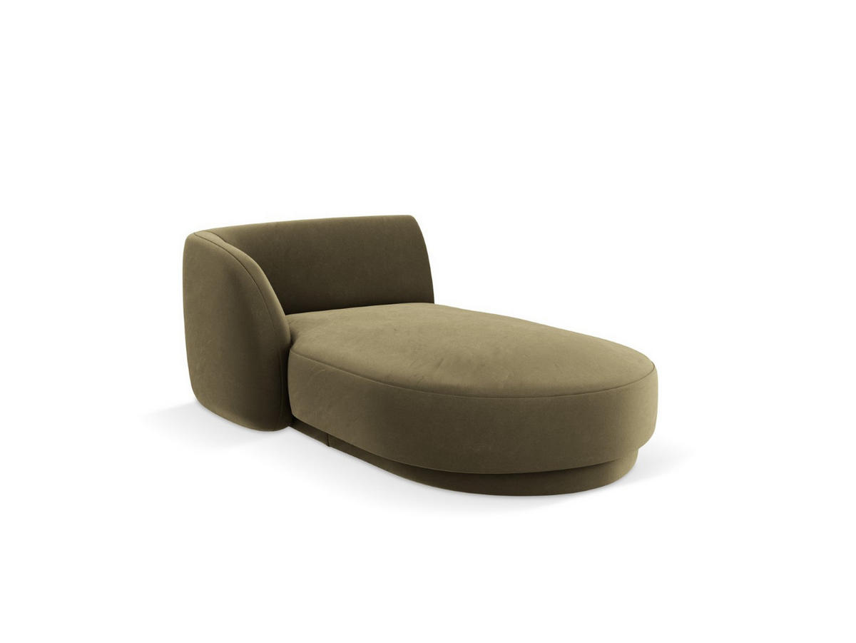 CHAISELONGUE links Miley aus Samt grün - Grün, Textil (90/70/156cm) - Micadoni