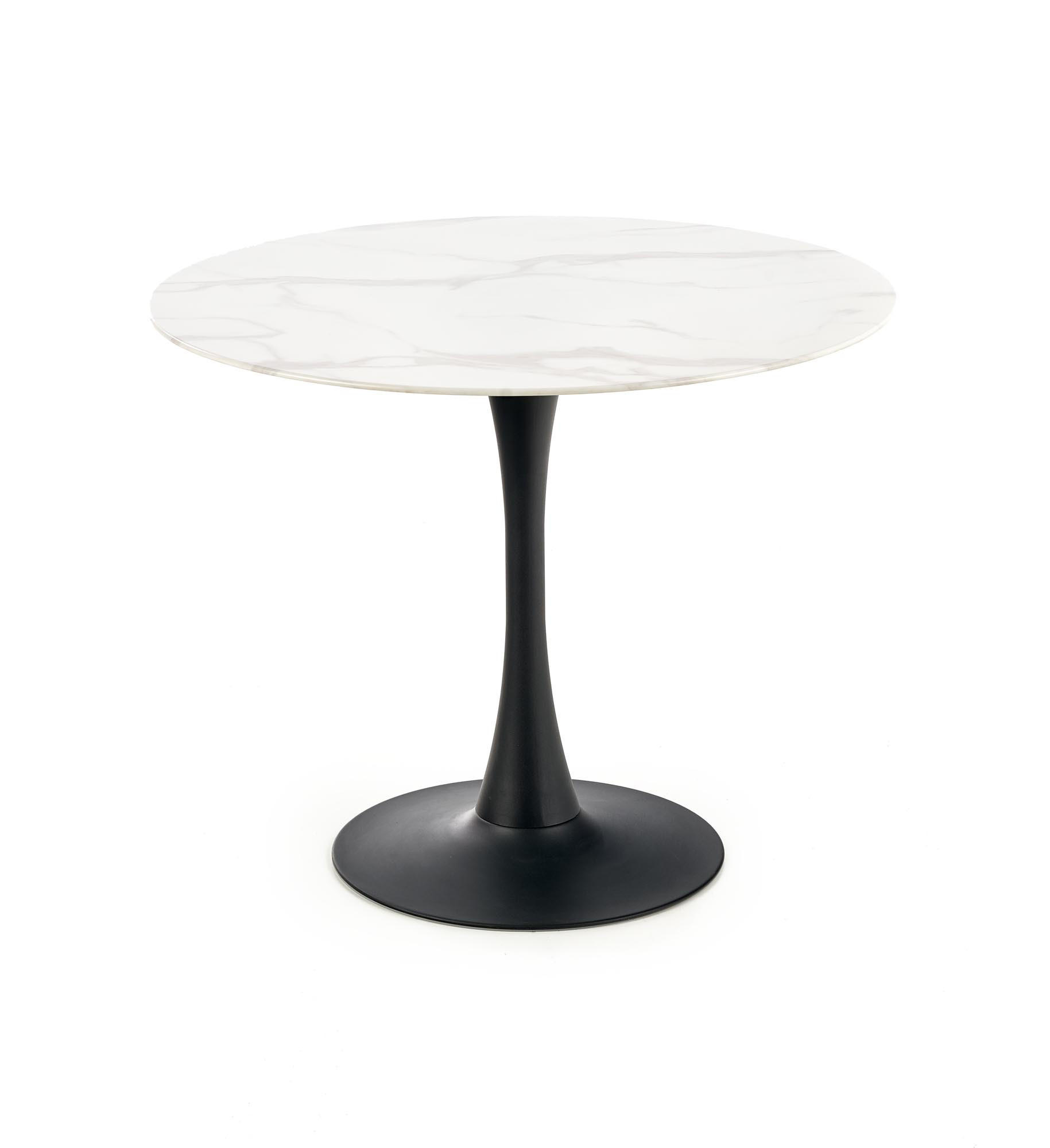 designimpex Esstisch Weiß, Schwarz 90x76x90 cm
