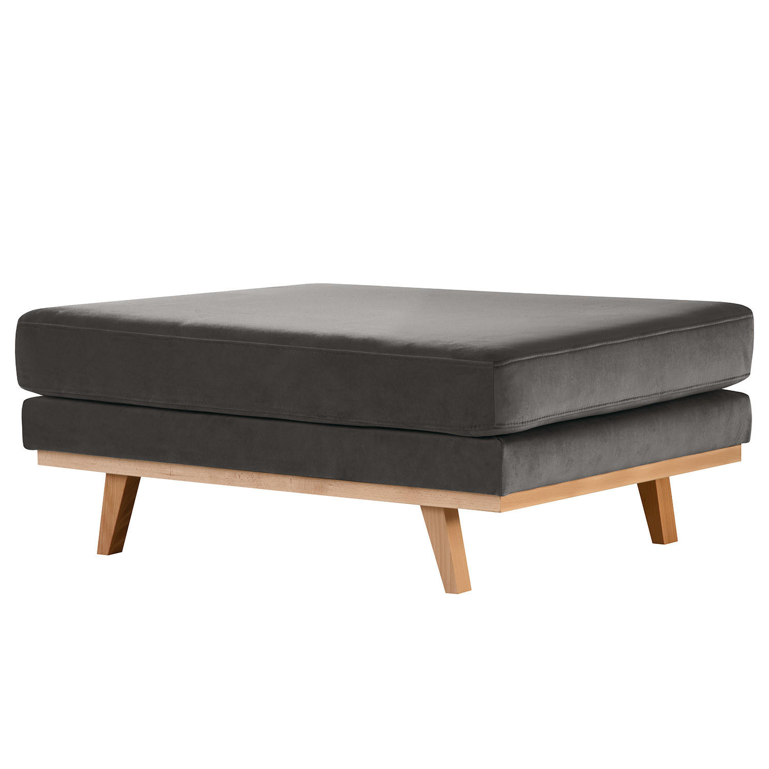 POLSTERHOCKER - Dunkelgrau/Buchefarben, Textil (85/43/60cm) - home24