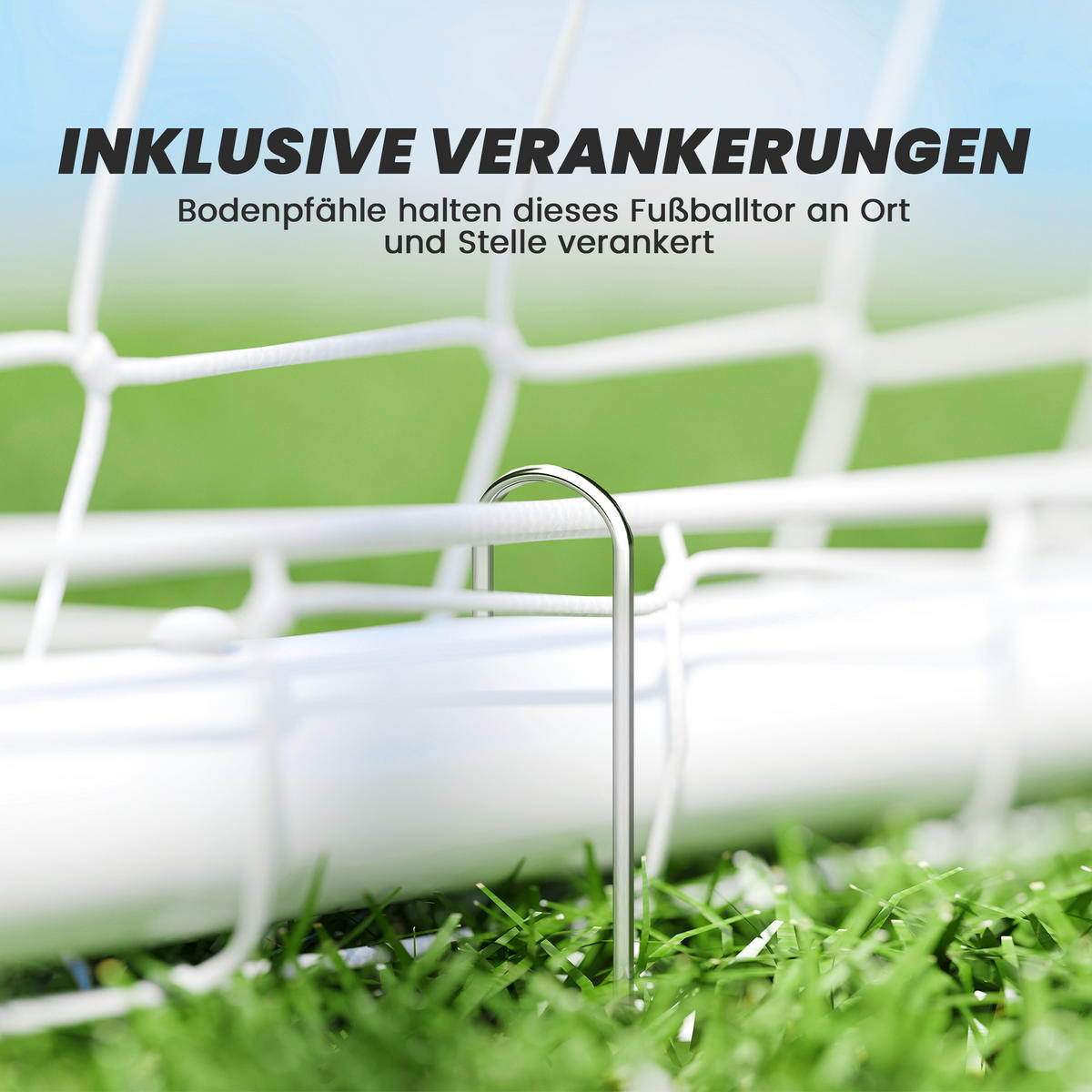 FUSSBALLTOR für Jugendliche & Erwachsene 180 x 92 x 124 cm Wetterfest - Weiß, Kunststoff (92/180cm) - SPORTNOW