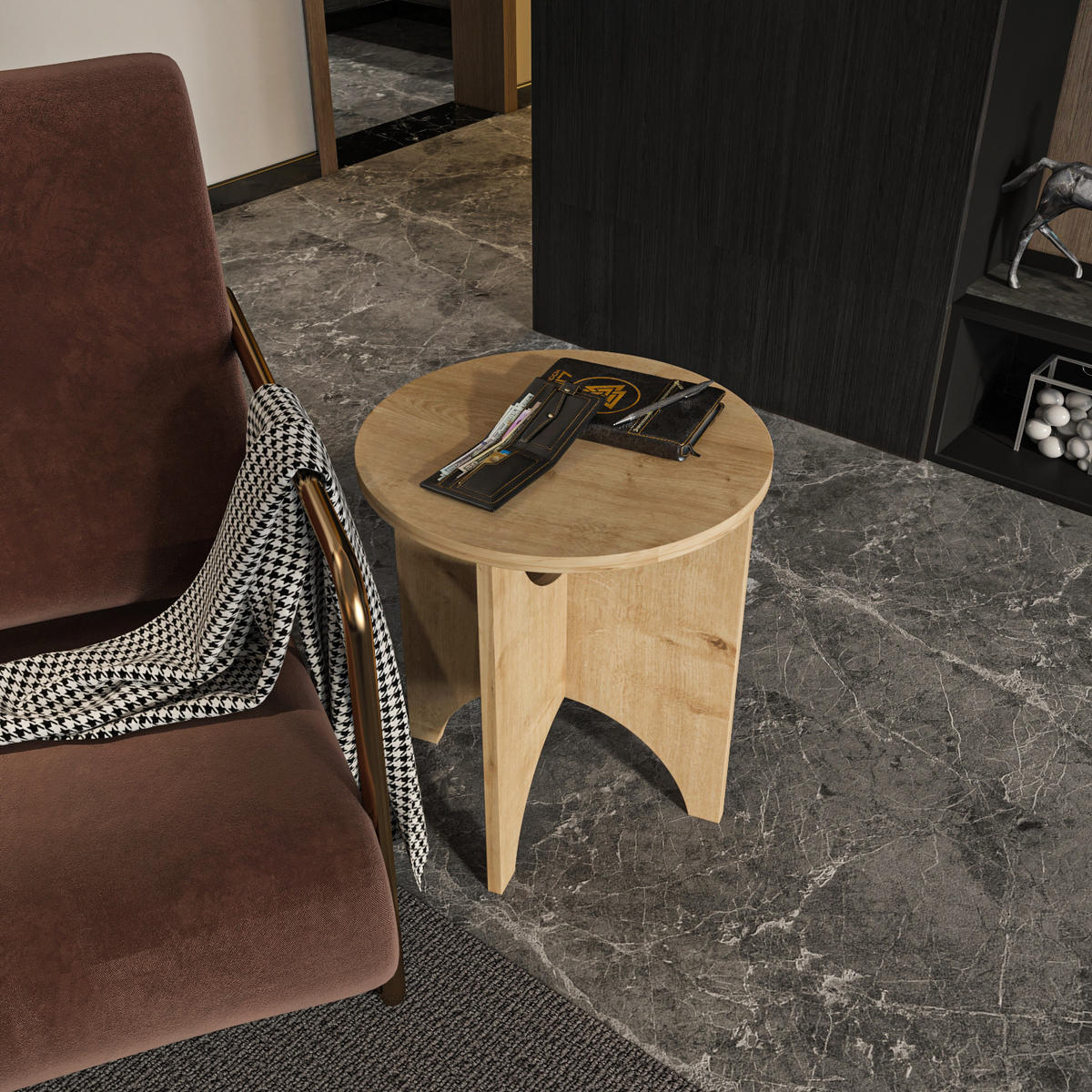 BEISTELLTISCH Merit Saphireiche - Honig, Holzwerkstoff (45/45/10cm) - Decorotika