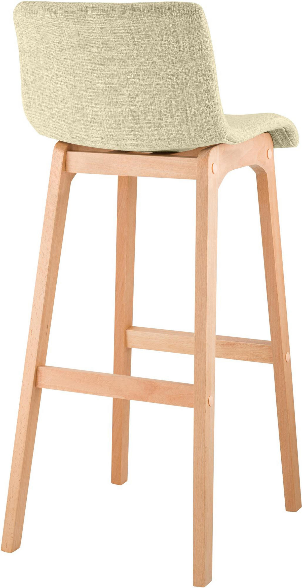 BARHOCKER 2er Set Stoff Creme - Eukalyptusholzfarben/Creme, Holz/Textil (41/102/46cm) - CLP