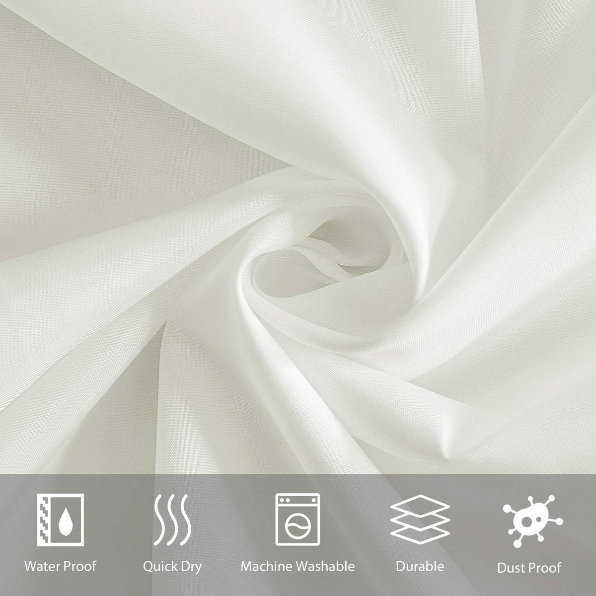 DUSCHVORHANG Polyester wasserdicht waschbar schimmelresistent mit Haken Beige - Beige, Kunststoff (240/200cm) - MCBOSON