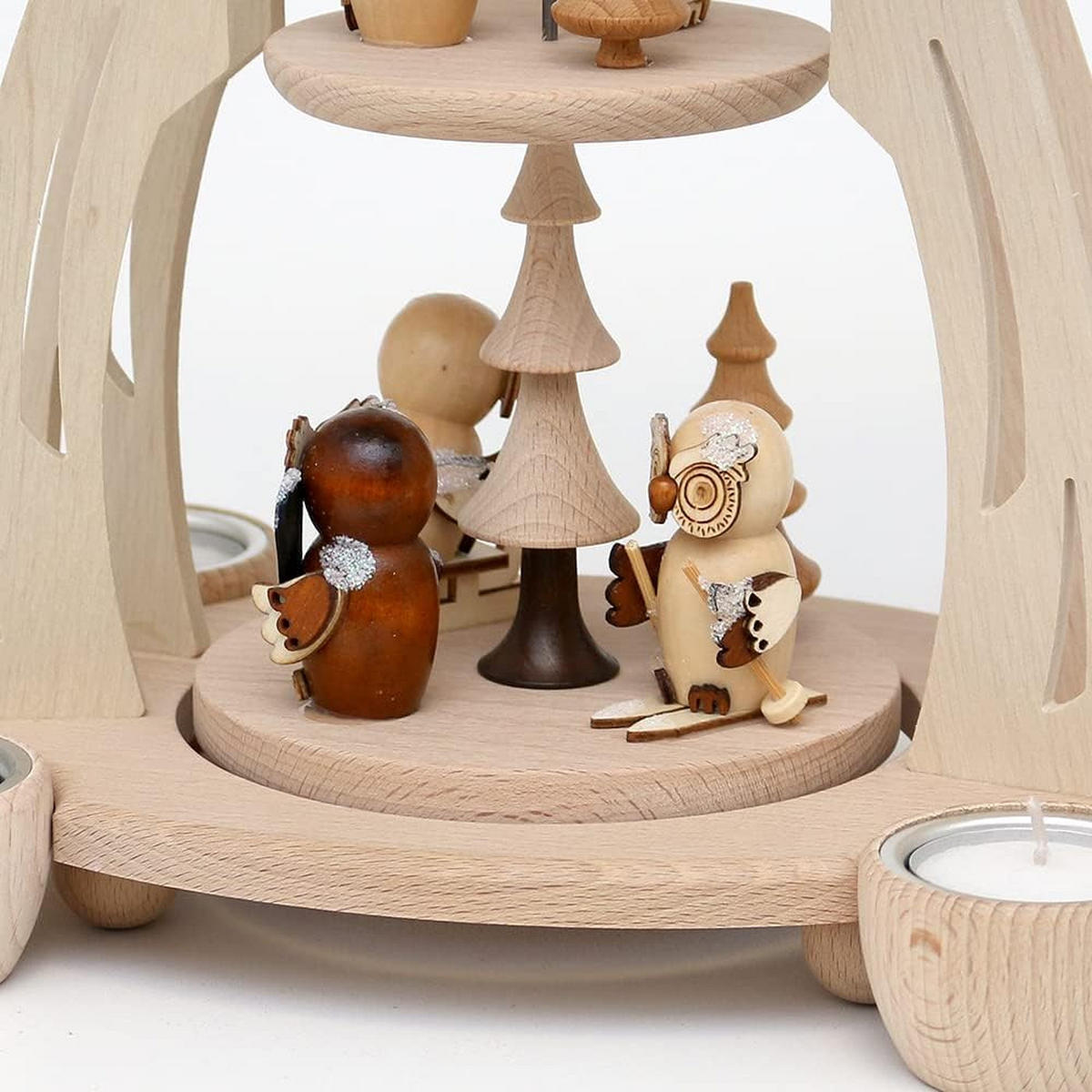 PYRAMIDE Eulenwald 20/24/35 cm - Multicolor, Holz (0.1/35/0.1cm) - Dekoteam24