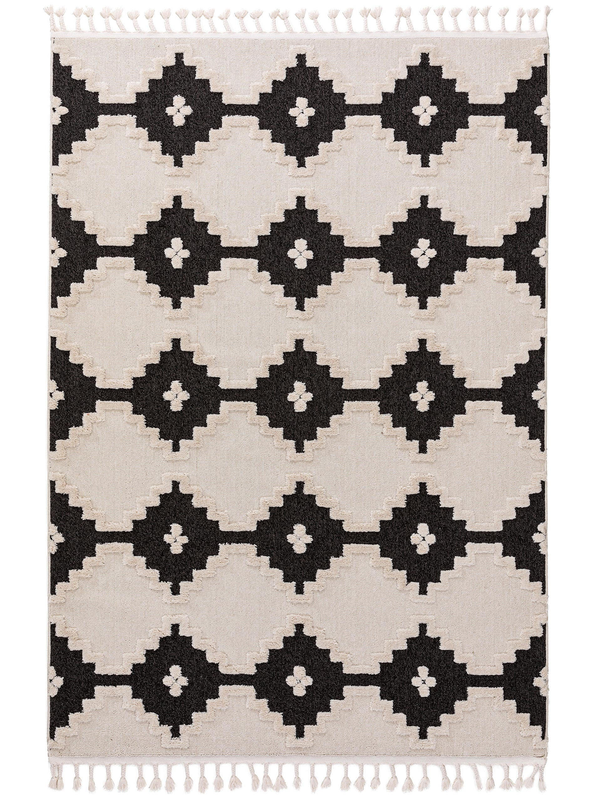 TEPPICH Oyo Cream/Anthrazit 160x230 cm - Creme, Textil (160/230cm) - benuta Pop