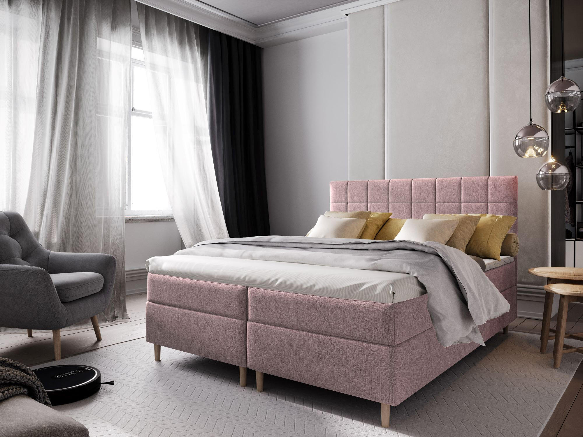 BOXBETT IBIZA 160x200 cm mit Matratze und Topper - Rosa - Rosa, Holz (160/200cm) - MASSENO