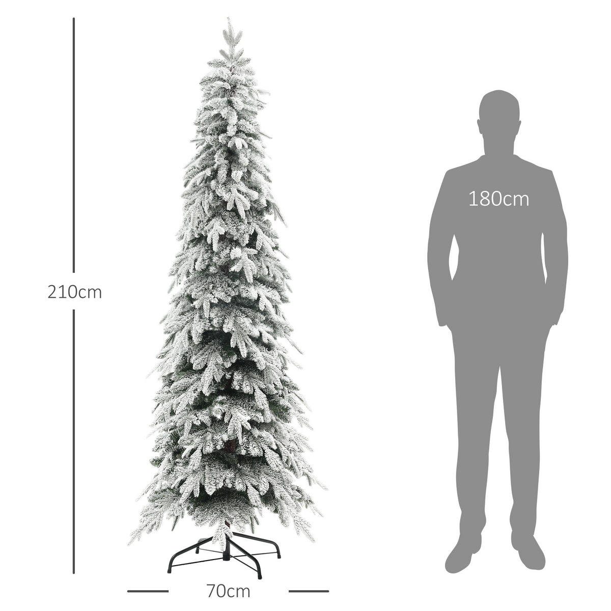 WEIHNACHTSBAUM Stahl PE Grün - Grün, Kunststoff (210cm) - HOMCOM