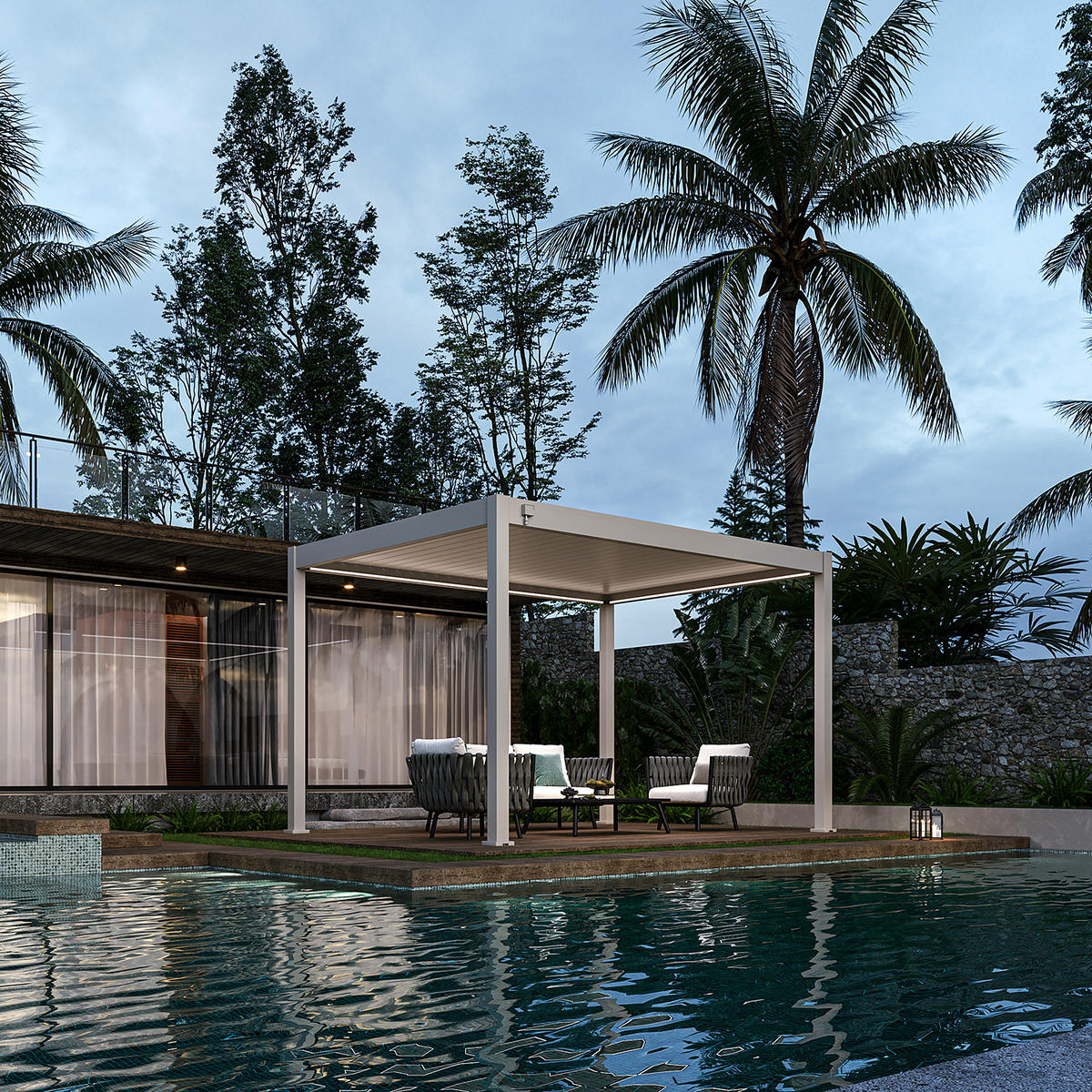 LED KIT für Pergola 3 x 3 m Ivory Sand - Beige, Metall (300/1/300cm) - WEIDE