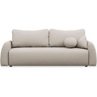 3-SITZER SOFA Nubelle Hellbeige Chenille-Bezug, wasserabweisend - Ecru/Schwarz, Kunststoff/Textil (244/85/93cm) - Selsey
