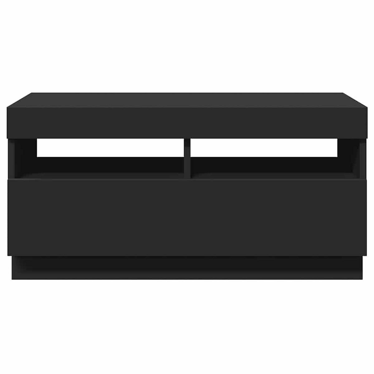 TV-SCHRANK Mit Led-Leuchten Schwarz 80/35/40 Cm - Schwarz, Holzwerkstoff (35/48/120cm) - vidaXL