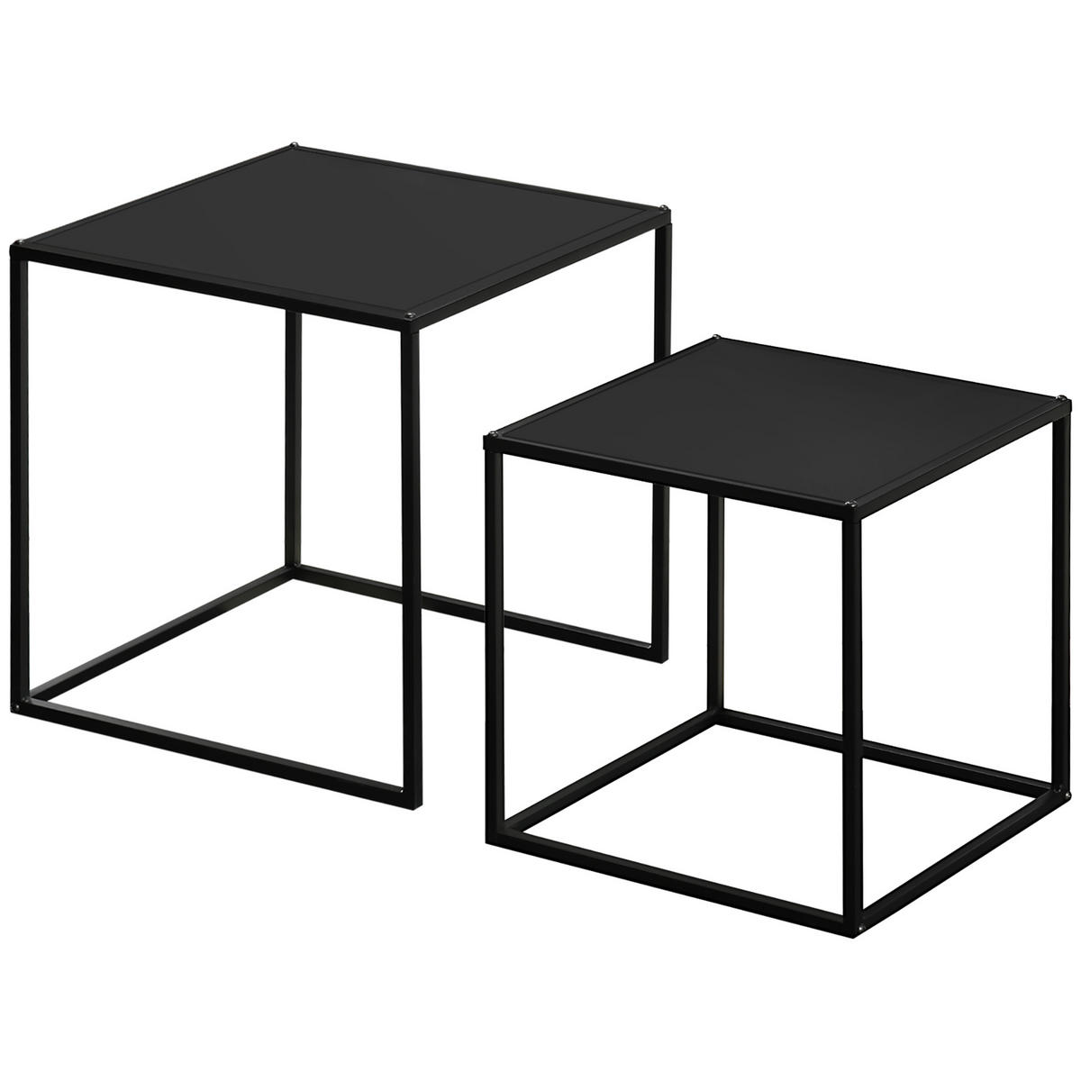 BEISTELLTISCH Schwarz 2 Stück - Schwarz, Naturmaterialien (40/40/40cm) - GiPP
