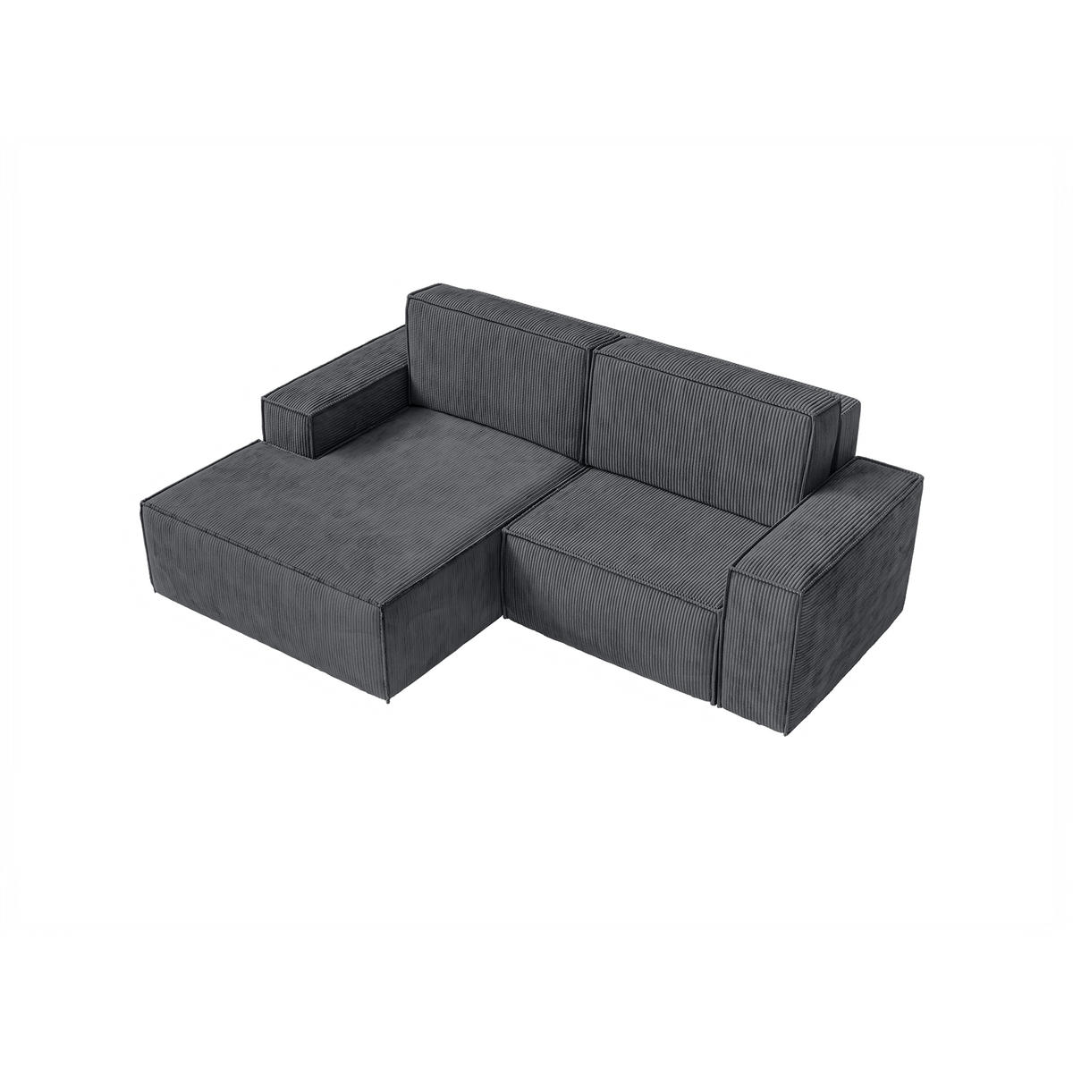 ECKSOFA KOKKO MINI mit Schlaffunktion, Anthrazit - Anthrazit, Textil (240/167cm) - Fedve