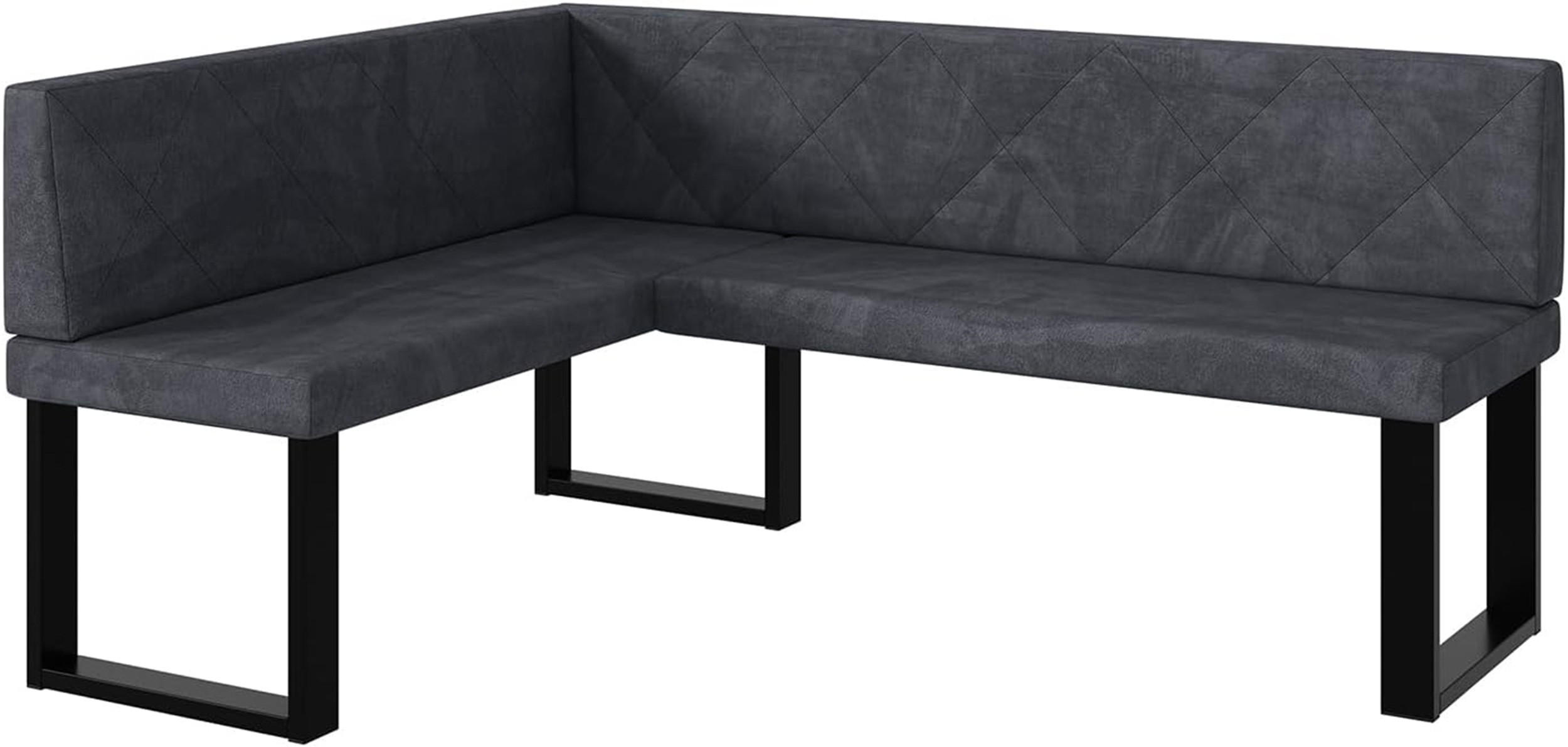 ECKBANK ERIC_U - Dunkelgrau, Textil (128/168cm) - Meblini