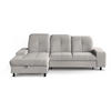 ECKSCHLAFSOFA Leon L Beige - Beige/Schwarz, Kunststoff/Textil (255/120cm) - Beautysofa