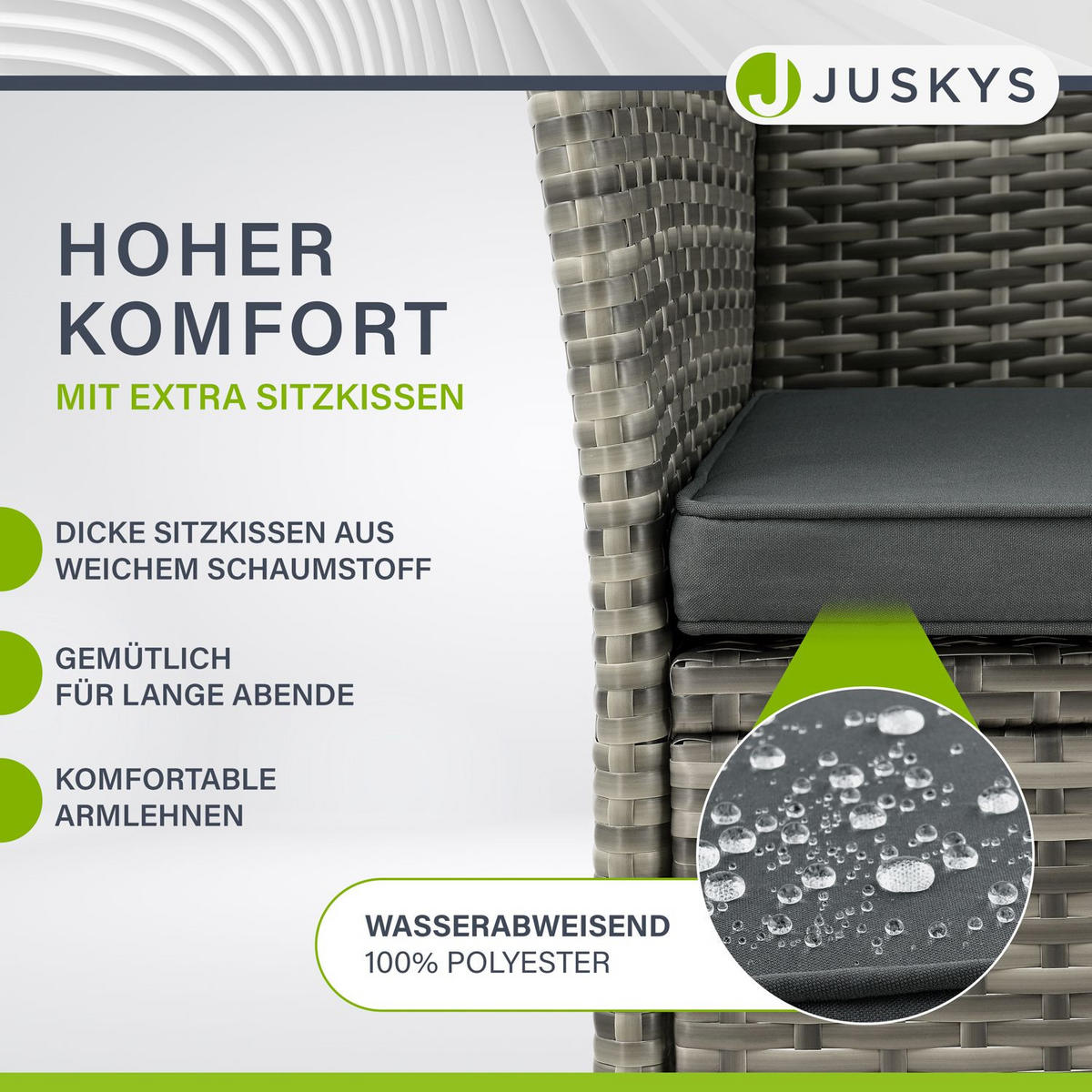 GARTENBANK Monaco grau-meliert - Grau, Kunststoff/Metall (133/84/63cm) - Juskys