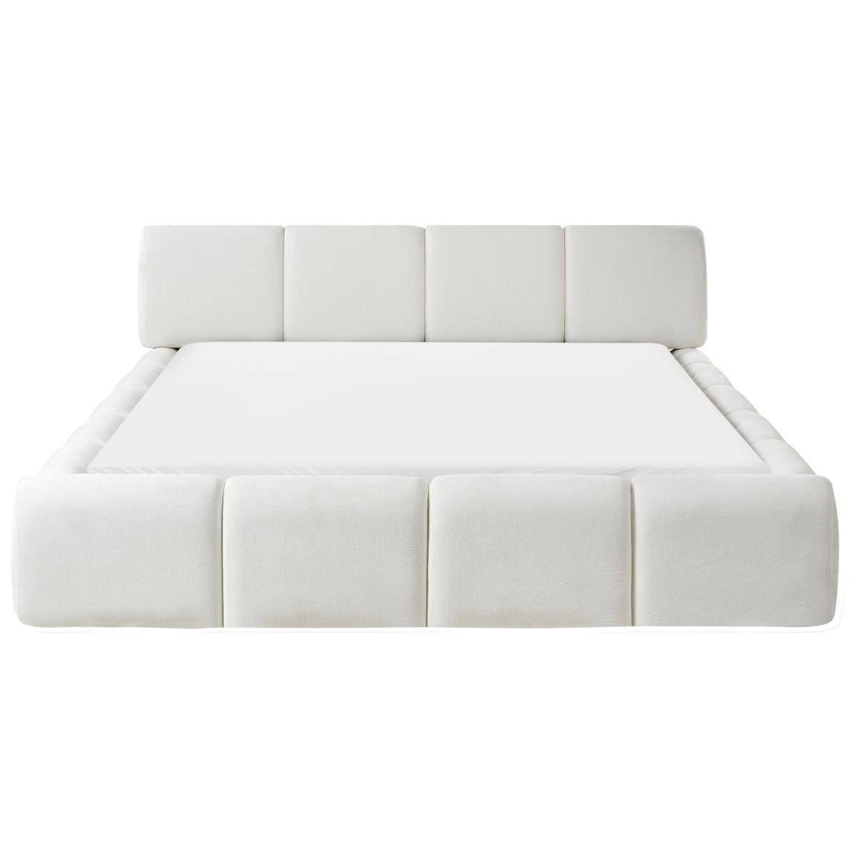 BETT mit Lattenrost 160/200 cm Stoff Cremeweiß Orville - Creme, Textil (160/200cm) - Beliani