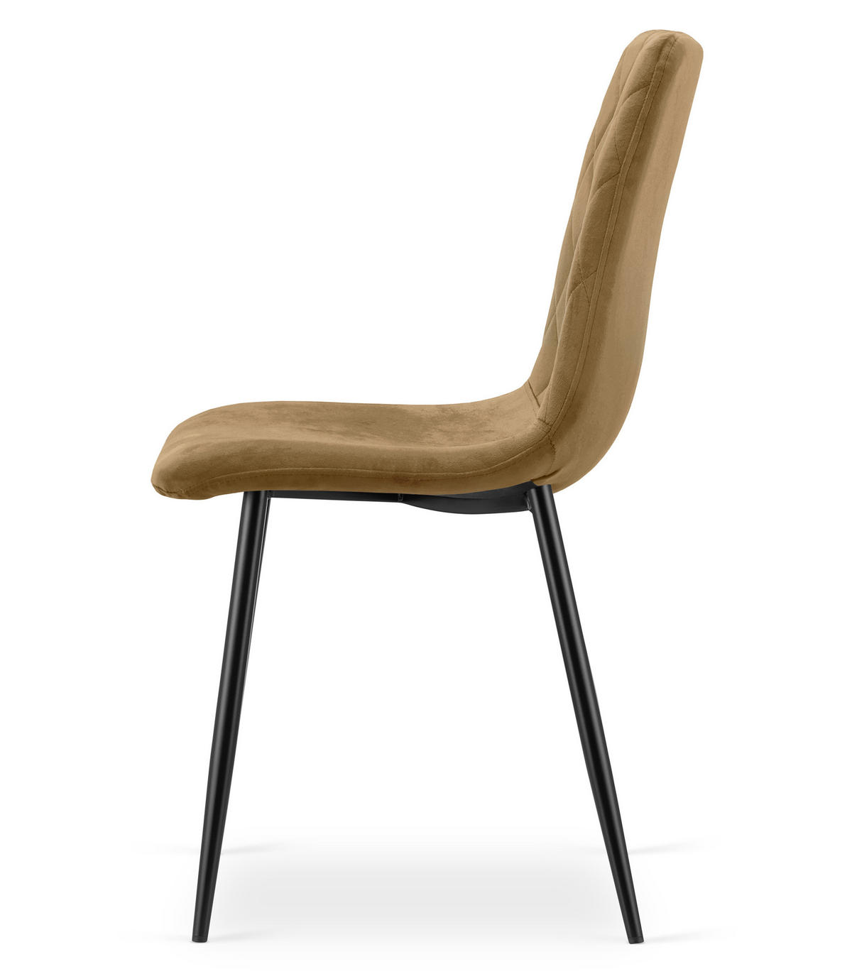 ESSZIMMERSTUHL 4-er Set TURIN brauner Sitz, schwarze Beine - Schwarz/Braun, Textil (44.5/88.5/53cm) - Valora