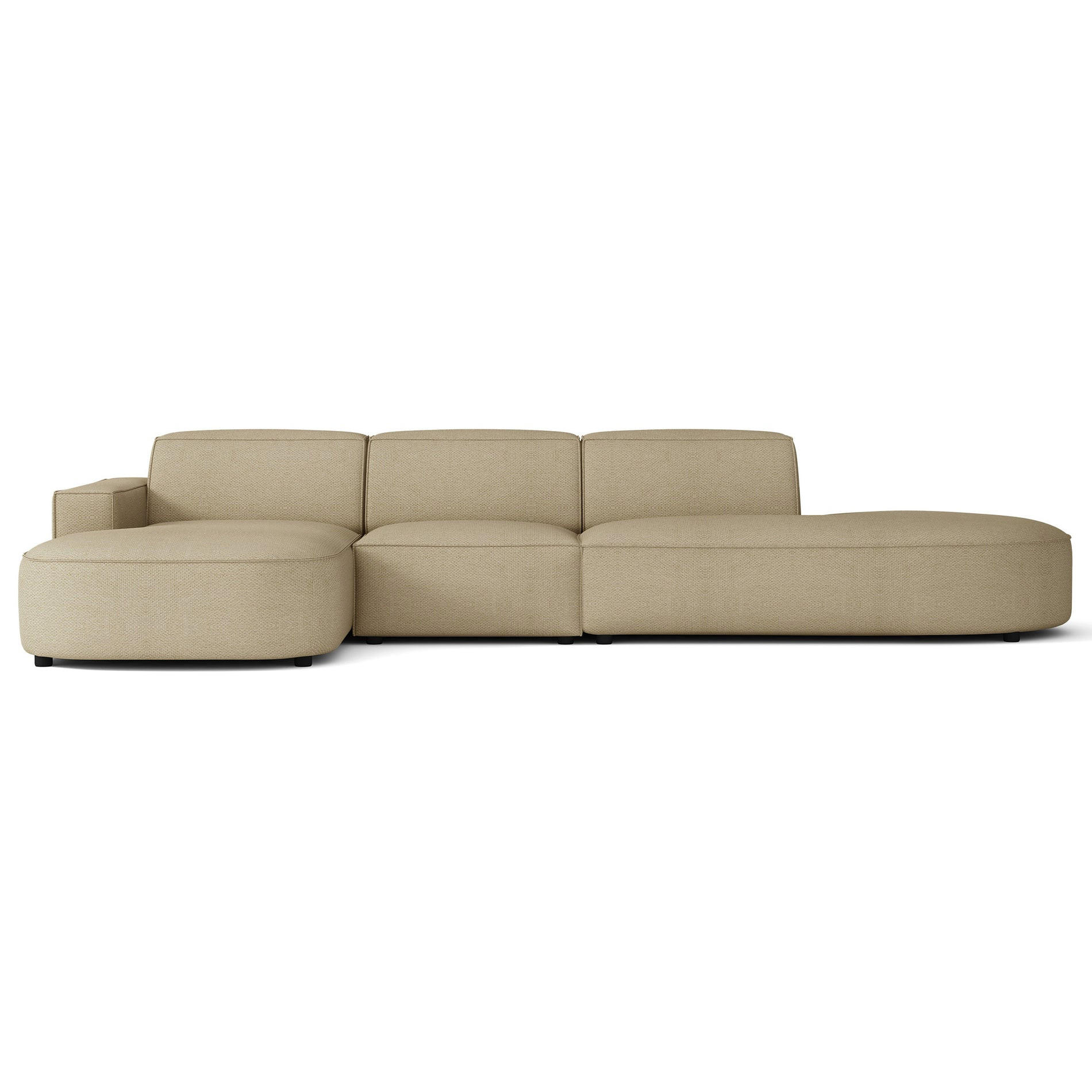 ECKSOFA Sallmo L-Form, 3-Sitzer, links 358 cm - Schwarz/Cappuccino, Kunststoff/Textil (358/166cm) - Selsey