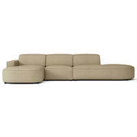 ECKSOFA Sallmo L-Form, 3-Sitzer, links 358 cm - Schwarz/Cappuccino, Kunststoff/Textil (358/166cm) - Selsey