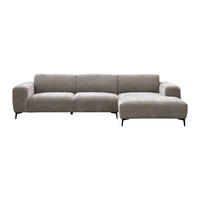 SOFA - 5 Personen - stoff - taupe Sapigo - Taupe, Textil (306/80/98cm) - Vente-Unique