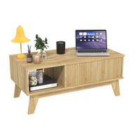 COUCHTISCH höhenverstellbar, holzoptik, mit stauraum - Eichefarben, Holz (95/48/42cm) - SHOPENTRA