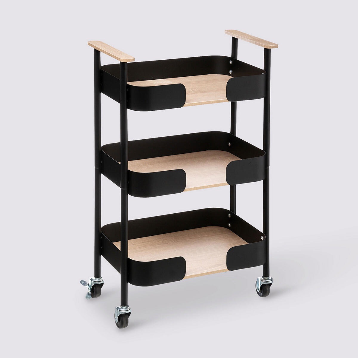 KÜCHENWAGEN Schwarz, Beige, Naturfarben - Schwarz, Metall (28.2/22.5/45.5cm) - 5five Simply Smart