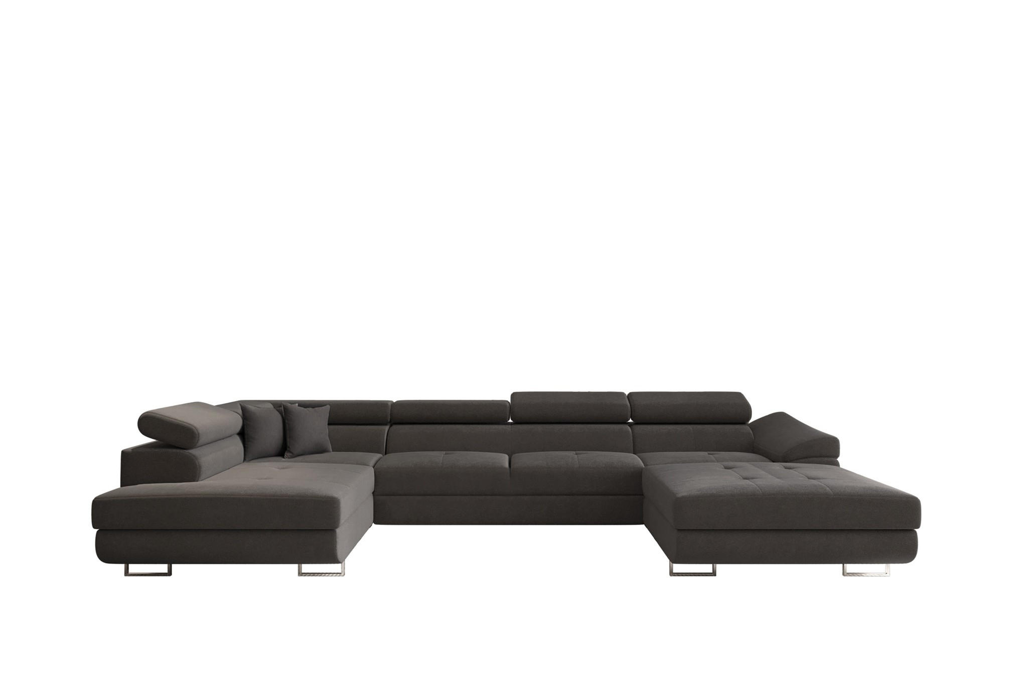 WOHNLANDSCHAFT Carmelo In Nova - Anthrazit, Holzwerkstoff/Textil (345/90/202cm) - Fun Möbel
