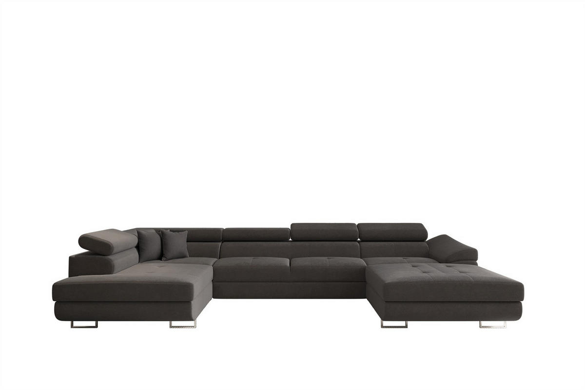 WOHNLANDSCHAFT Carmelo In Nova - Anthrazit, Holzwerkstoff/Textil (345/90/202cm) - Fun Möbel