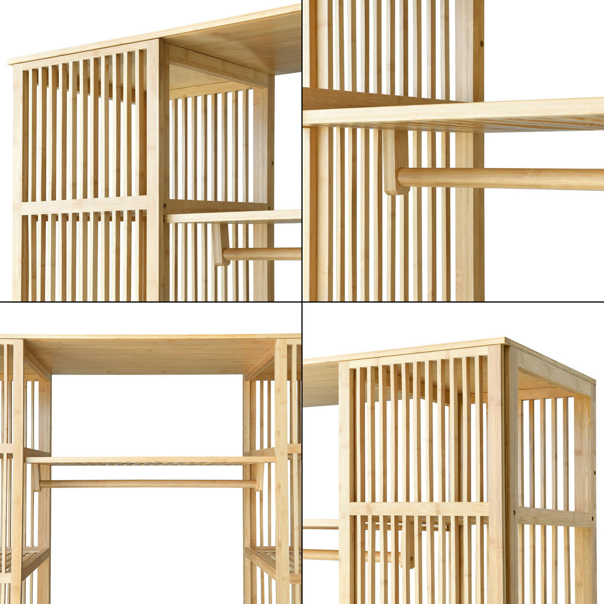 KLEIDERSCHRANK Hudiksvall - Naturfarben, Holz (140/185/45cm) - [en.casa]