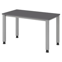 SCHREIBTISCH Serie-Q (Mini) 67,2/120/74 cm in Graphitfarben/Silberfarben - Silberfarben/Graphitfarben, Holzwerkstoff (67.2/120/74cm) - bümö