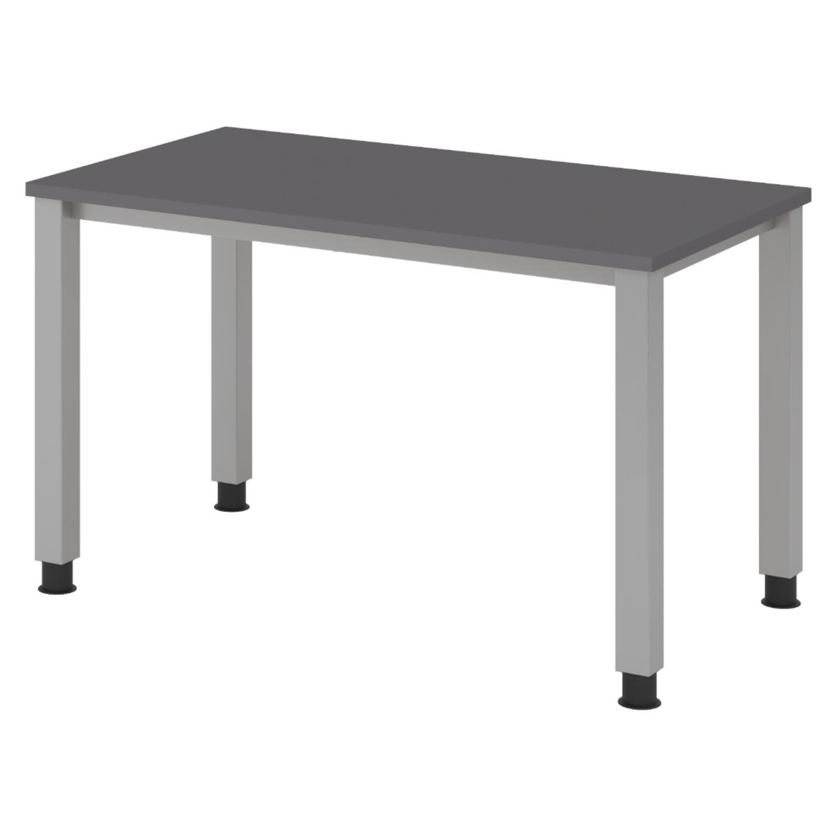 SCHREIBTISCH Serie-Q (Mini) 67,2/120/74 cm in Graphitfarben/Silberfarben - Silberfarben/Graphitfarben, Holzwerkstoff (67.2/120/74cm) - bümö