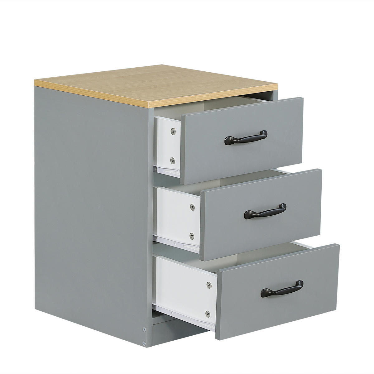 ETAGENBETT 90/200 cm mit 2 Bettkästen und Stauraumregal, DE-41776, in Grau - Grau, Holzwerkstoff (90/200cm) - ComfortXL