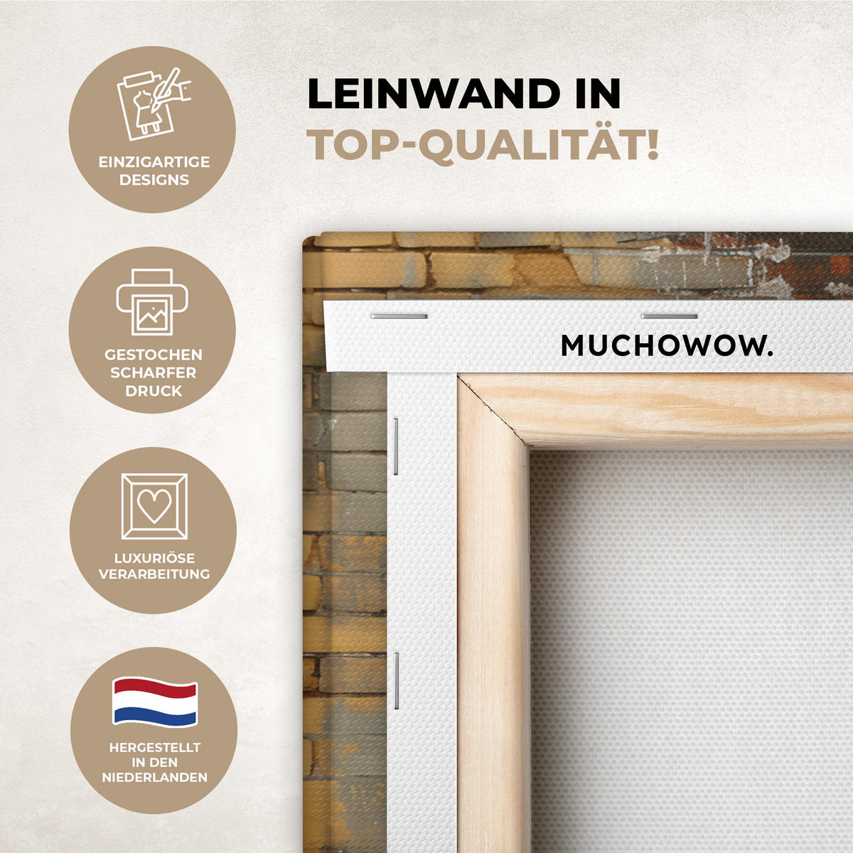 LEINWANDBILD Graffiti - Banksy - Mädchen - Straßenkunst Wanddeko 90x60 cm - Sandfarben, Textil (90/60cm) - MuchoWow