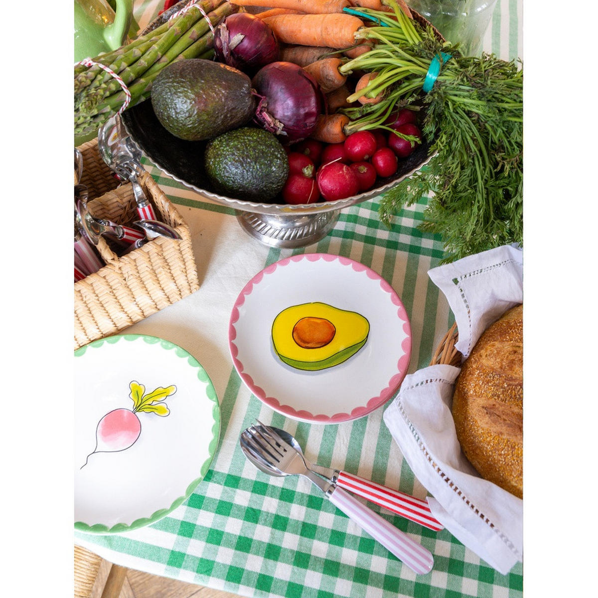 TELLER Avocado in Bunt - 18cm - Multicolor, Keramik (18/18/2cm) - Blond Amsterdam