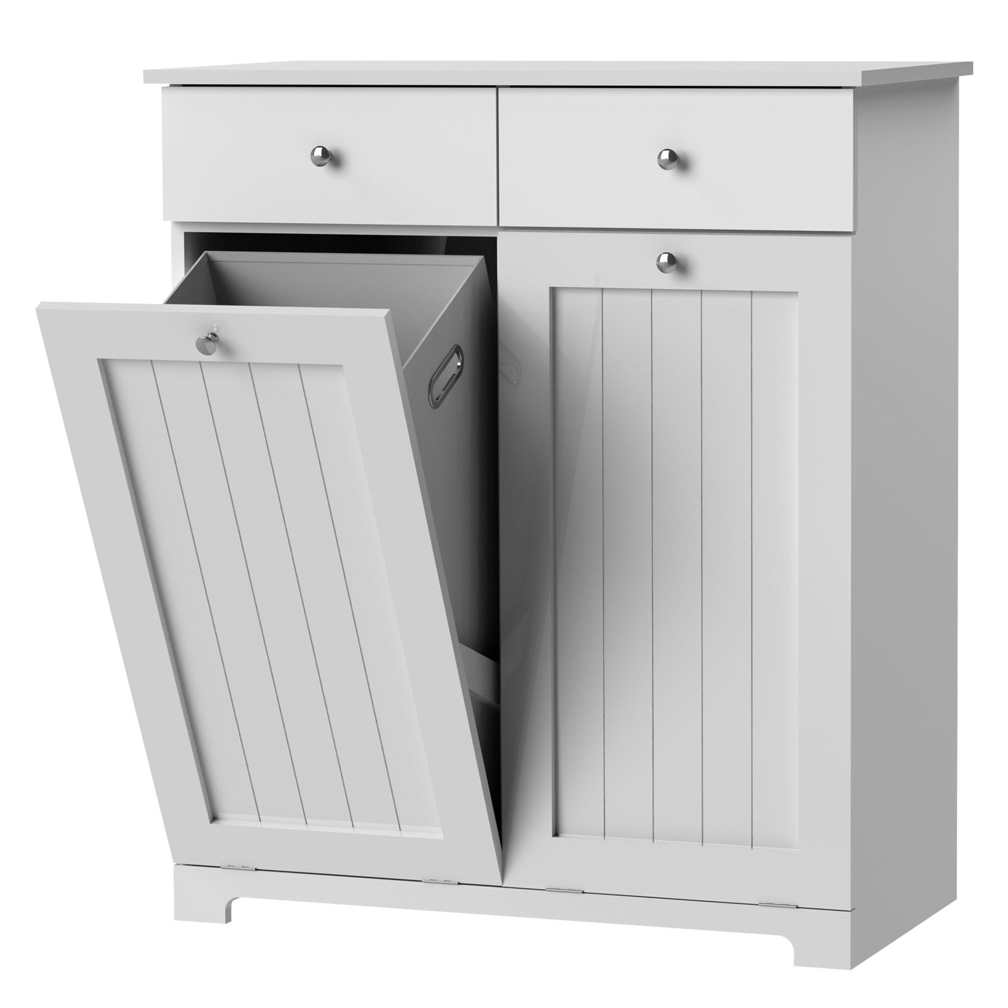WÄSCHESCHRANK - Weiß, Holzwerkstoff (37/90/75cm) - ML-DESIGN