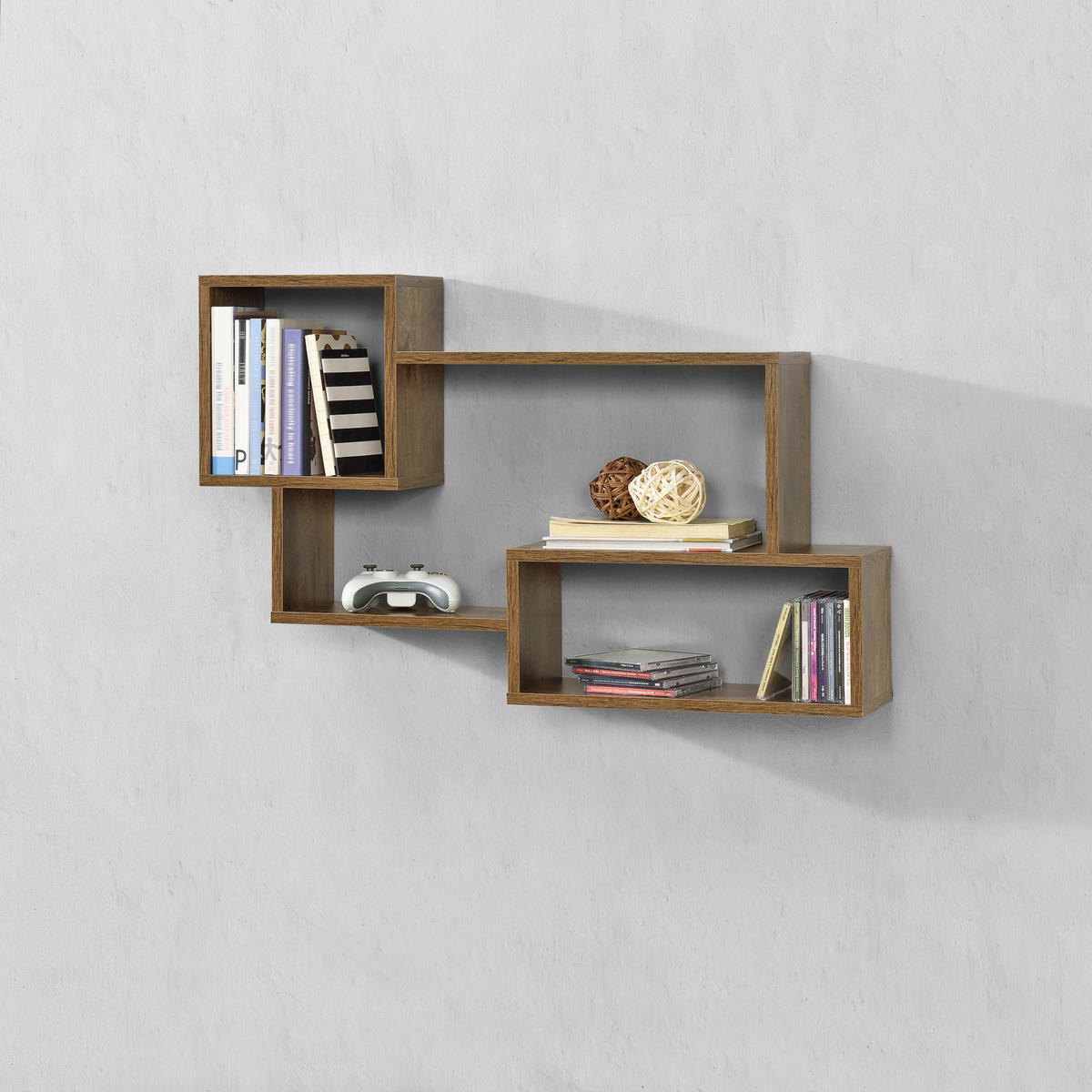 WANDREGAL Kvinesdal - Dunkelbraun, Holzwerkstoff (87/54/18cm) - [en.casa]