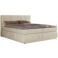 BOXBETT AVERTA 140/200 - Beige Velvet - H4 - Beige, Textil (140/200cm) - MKS