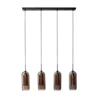 HÄNGELEUCHTE Rauchschwarz 15/105/150 cm - Schwarz, Glas (15/105/150cm) - Hoyz Collection