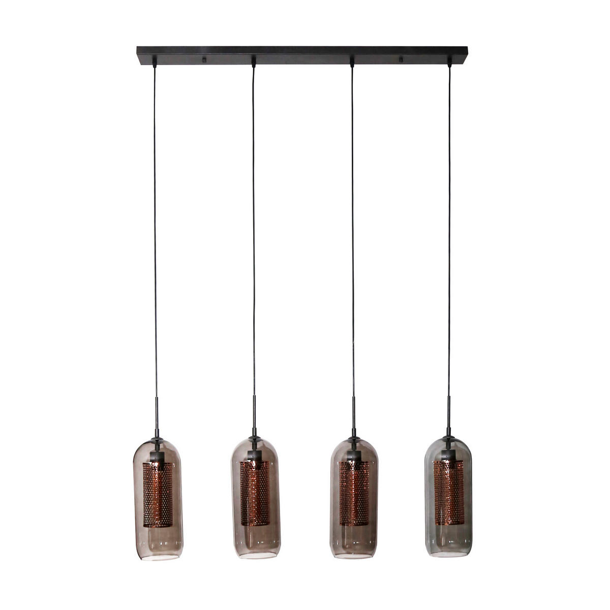 HÄNGELEUCHTE Rauchschwarz 15/105/150 cm - Schwarz, Glas (15/105/150cm) - Hoyz Collection