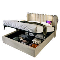 POLSTERBETT 140/200 cm Beige aus Leinen mit Bettkasten - Beige, Textil (140/200cm) - OKMYHOME